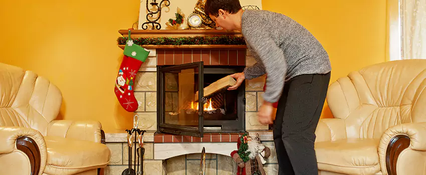 Rusted Metal Fireplace Restoration in South Burlington, Vermont